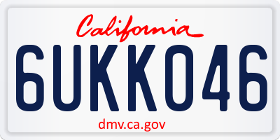 CA license plate 6UKK046