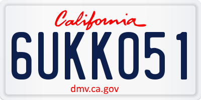 CA license plate 6UKK051