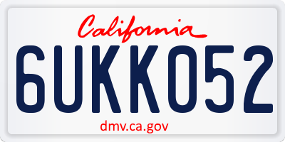 CA license plate 6UKK052