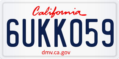 CA license plate 6UKK059