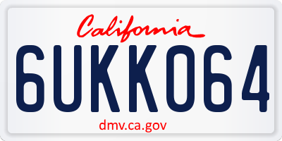 CA license plate 6UKK064
