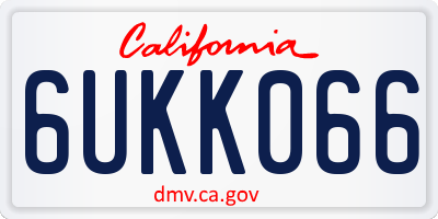 CA license plate 6UKK066