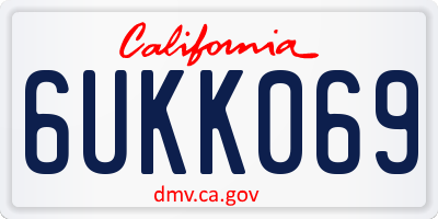 CA license plate 6UKK069