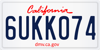 CA license plate 6UKK074