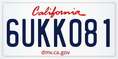 CA license plate 6UKK081