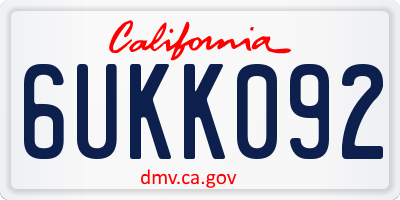 CA license plate 6UKK092