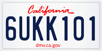 CA license plate 6UKK101