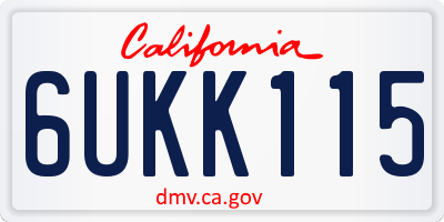 CA license plate 6UKK115