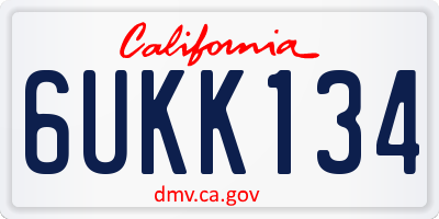 CA license plate 6UKK134