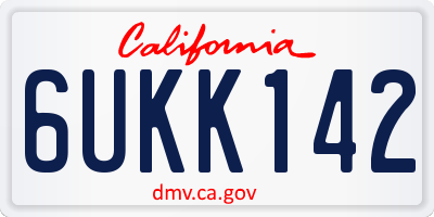 CA license plate 6UKK142