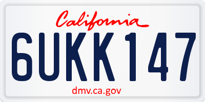 CA license plate 6UKK147
