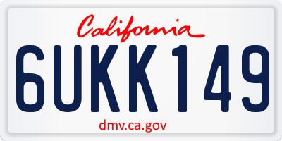 CA license plate 6UKK149
