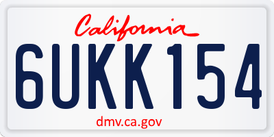 CA license plate 6UKK154