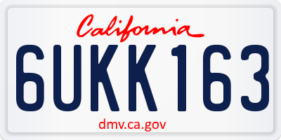 CA license plate 6UKK163