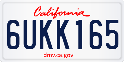 CA license plate 6UKK165
