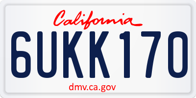 CA license plate 6UKK170