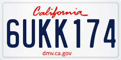 CA license plate 6UKK174