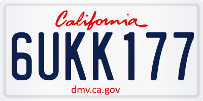 CA license plate 6UKK177