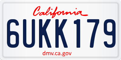 CA license plate 6UKK179