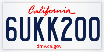CA license plate 6UKK200