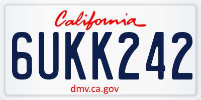 CA license plate 6UKK242