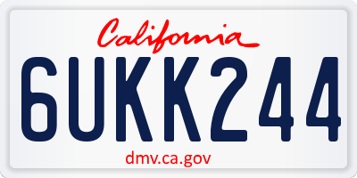 CA license plate 6UKK244