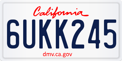 CA license plate 6UKK245
