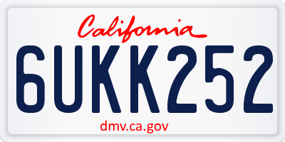 CA license plate 6UKK252