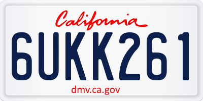 CA license plate 6UKK261
