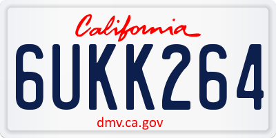 CA license plate 6UKK264