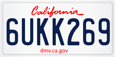CA license plate 6UKK269