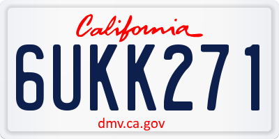 CA license plate 6UKK271