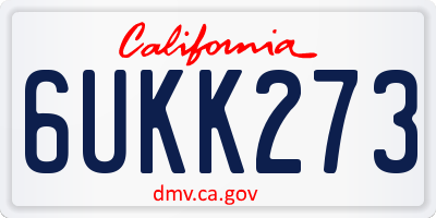 CA license plate 6UKK273