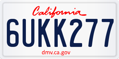 CA license plate 6UKK277