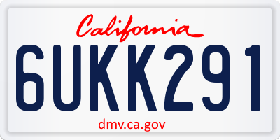 CA license plate 6UKK291