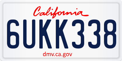 CA license plate 6UKK338