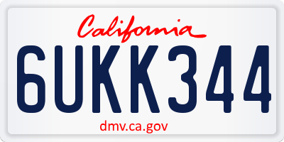 CA license plate 6UKK344