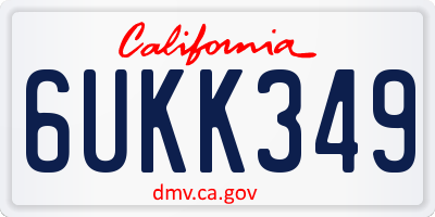 CA license plate 6UKK349