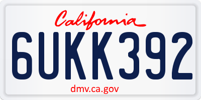 CA license plate 6UKK392