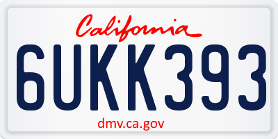 CA license plate 6UKK393