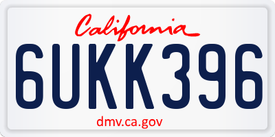 CA license plate 6UKK396