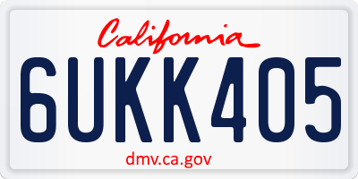 CA license plate 6UKK405