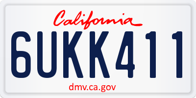 CA license plate 6UKK411