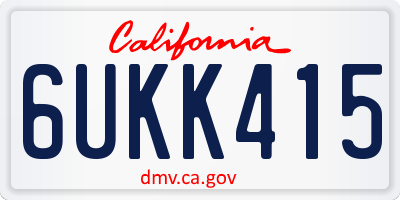 CA license plate 6UKK415