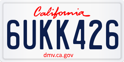 CA license plate 6UKK426