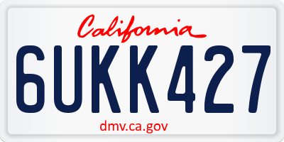 CA license plate 6UKK427