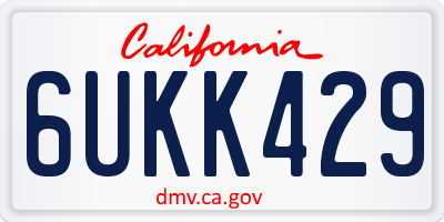 CA license plate 6UKK429