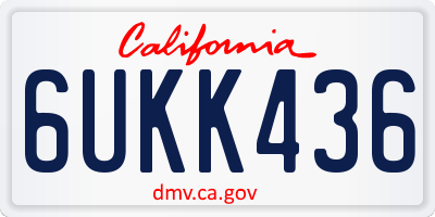 CA license plate 6UKK436