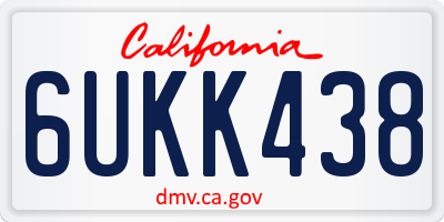 CA license plate 6UKK438
