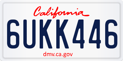 CA license plate 6UKK446